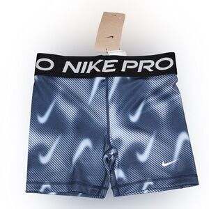 Kids Nike Pro 3” Blue and Black Active Shorts Size Large